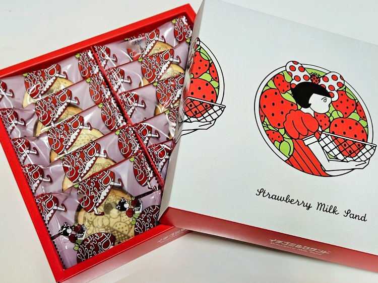 イチゴミルクサンド 10個入2160円。