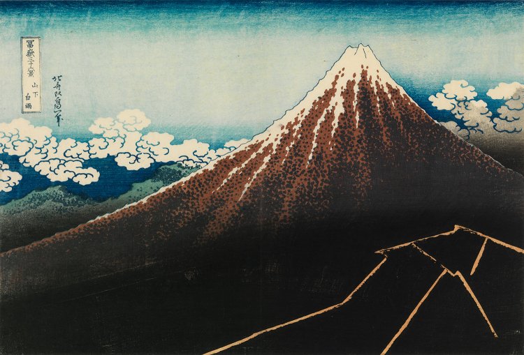 葛飾北斎「冨嶽三十六景　山下白雨」『すみだ北斎美術館』蔵 （通期※）※半期で同タイトルの作品に展示替え。
