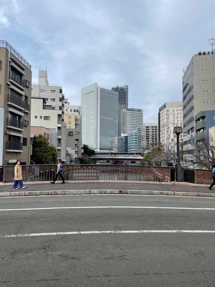 都橋から河口方面を見る。