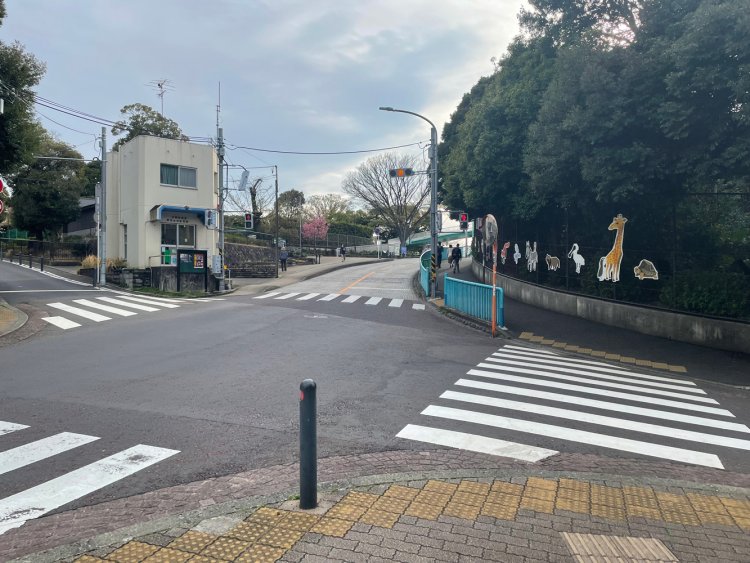 さらに展望地区を目指して歩く。右側が動物園。