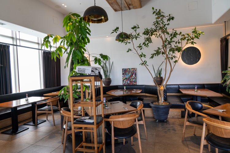 店内奥のスペースは天井が高くなっていて、こちらも開放的。