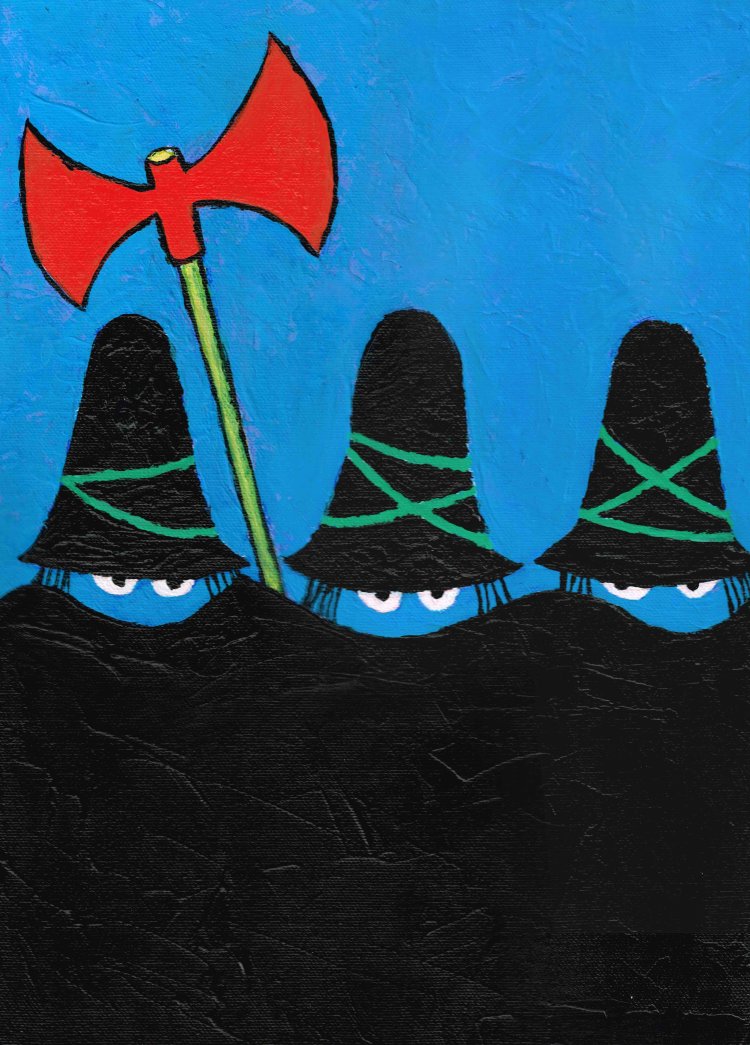 「すてきな三にんぐみ」伊野孝⾏ 作 （C）Tomi Ungerer Estate and Diogenes Verlag AG, Zurich。