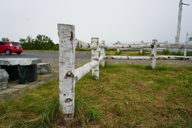 寒い地域へ行くと、白樺の擬木に出合えることも。