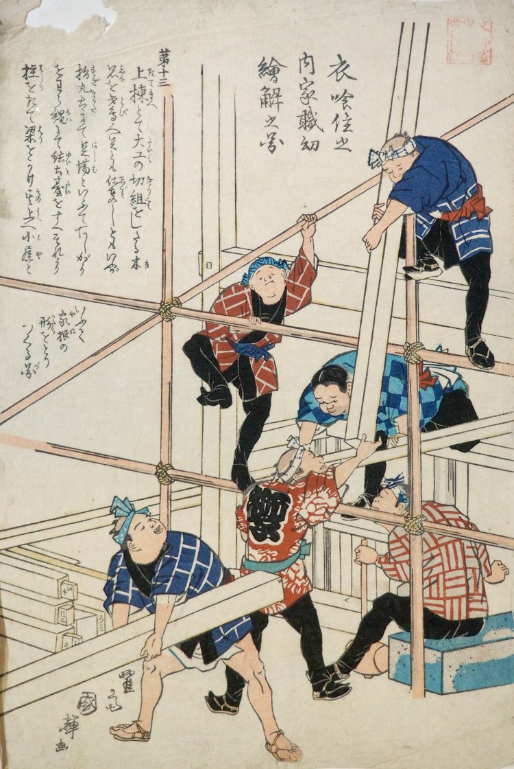 衣喰住之内家職幼絵解之図（明治6年頃）。