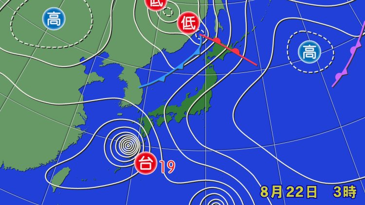 2018年8月22日、台風から遠く離れた静岡県で3人が波にさらわれ死亡する事故が発生（画像＝ウェザーマップ）。