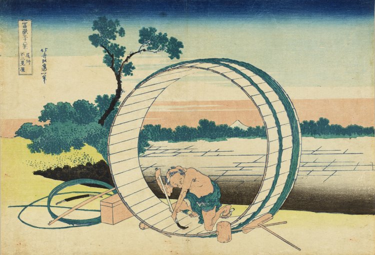 葛飾北斎「冨嶽三十六景　尾州不二見原」。