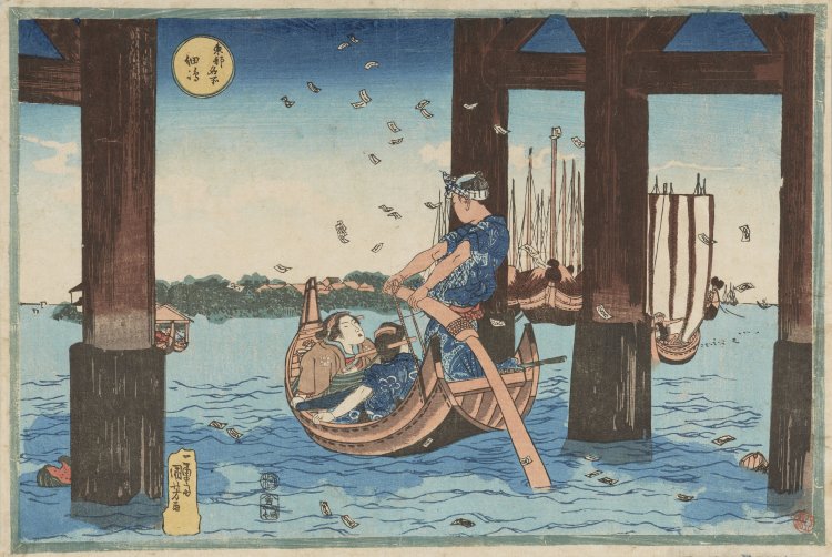 歌川国芳「東都名所 佃島」。