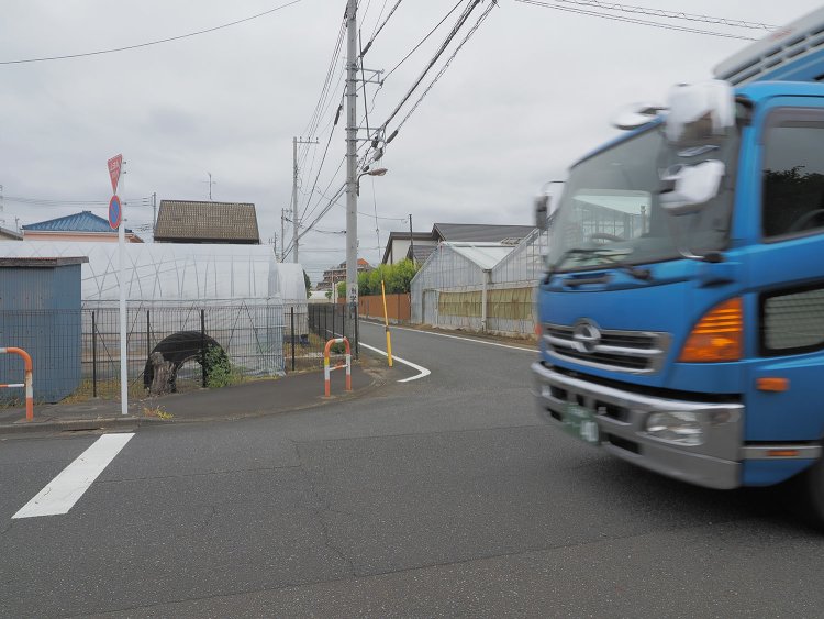 タイヤはポツンと埋まっている。私のような撮影者がいなければ、車も人も気にせずに通り過ぎる。