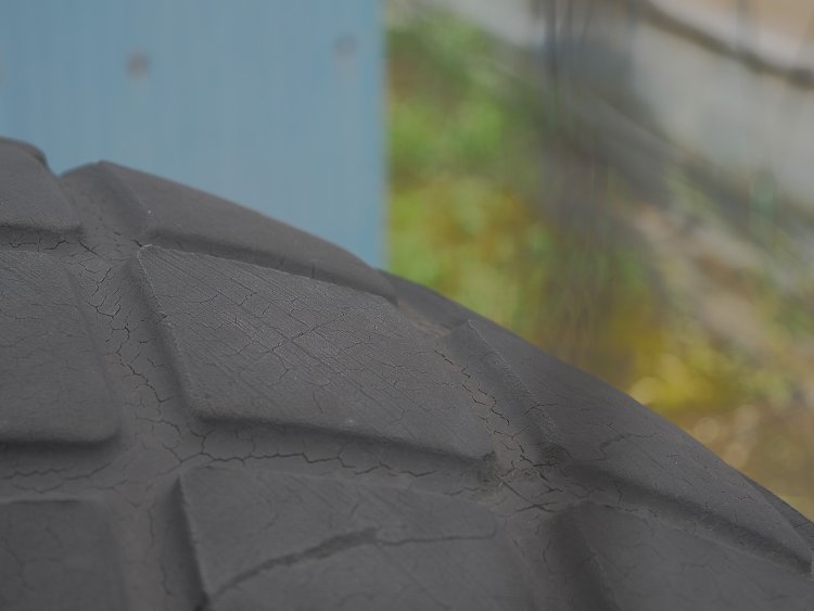 断面は硬化してひび割れているが、80年間しっかりと原形を保っていたことに驚いた。