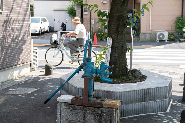 京島を歩くと時々出合える雨水ポンプ。