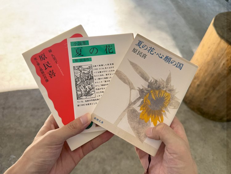 右から、『夏の花・心願の国』（新潮文庫）、『小説集 夏の花』（岩波文庫）。