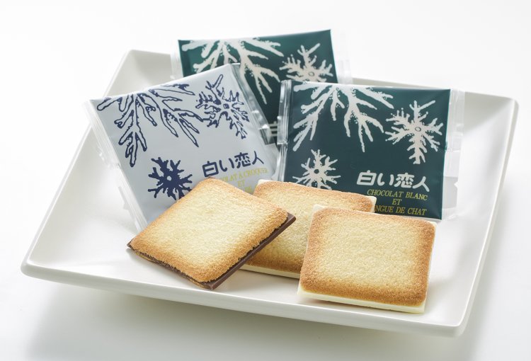 白い恋人はホワイトとブラックの2種類がある。9枚入り777円～。