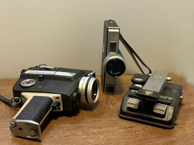 愛用の8mm機材　森田芳光事務所所蔵。