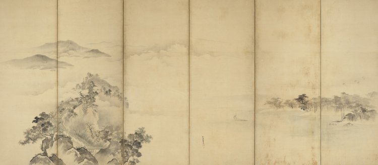 1狩野探幽_富士山図屏風_右隻