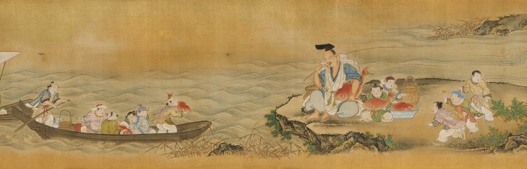 狩野岑信《七福神図巻》 部分『板橋区立美術館』蔵（部分）。