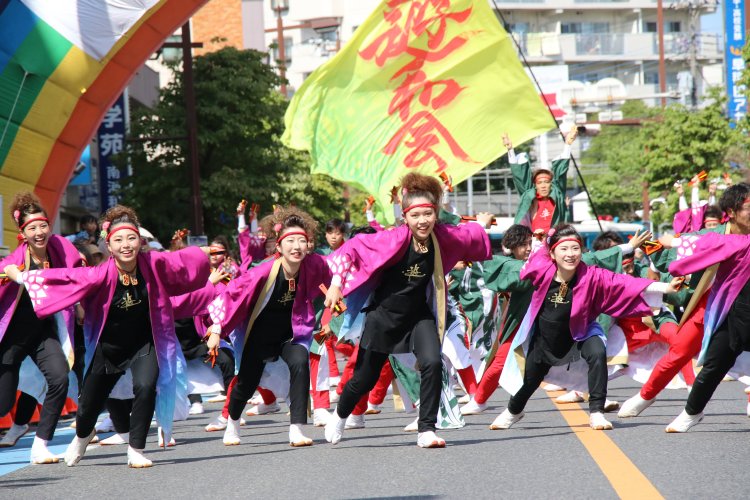 夏の暑さを吹き飛ばしてくれるほど、迫力満点の演舞が楽しめる。
