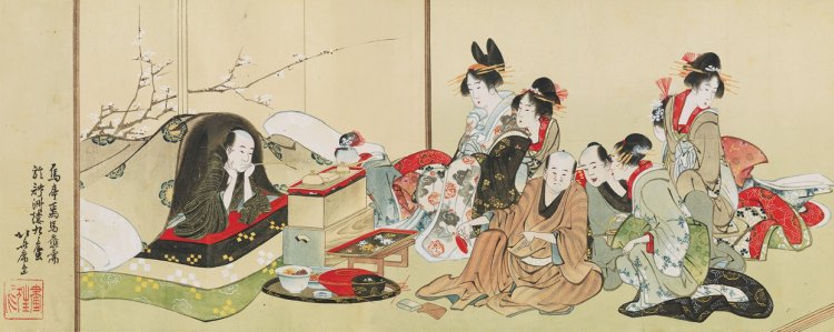 葛飾北斎「隅田川両岸景色図巻」（部分）『すみだ北斎美術館』蔵（前期）。