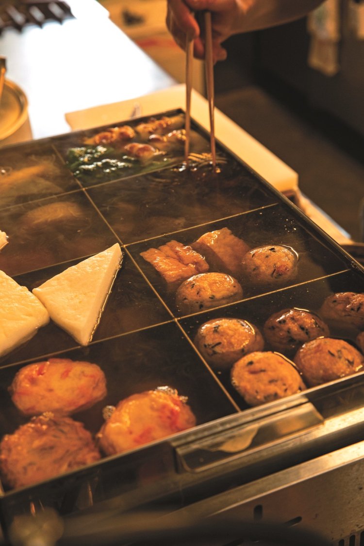 生姜天やあさり天は自家製。おでんは150円～。