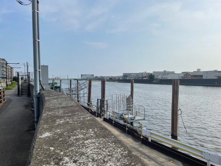 旧江戸川から河口方面を見る。