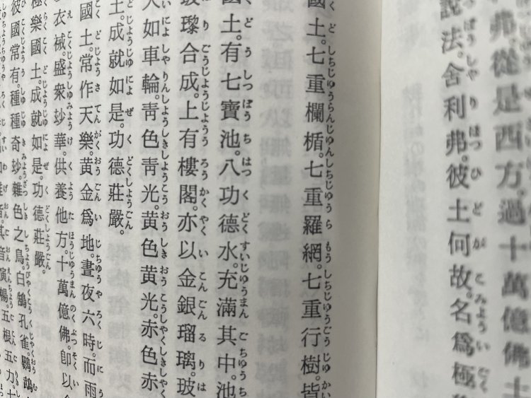 そういえば、「仏説阿弥陀経（ぶっせつあみだきょう）」というお経にも「七」がたくさん登場する。