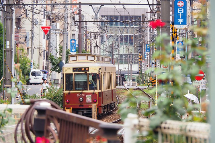 都電荒川線 向原停留場から大塚駅に向かう下り坂。