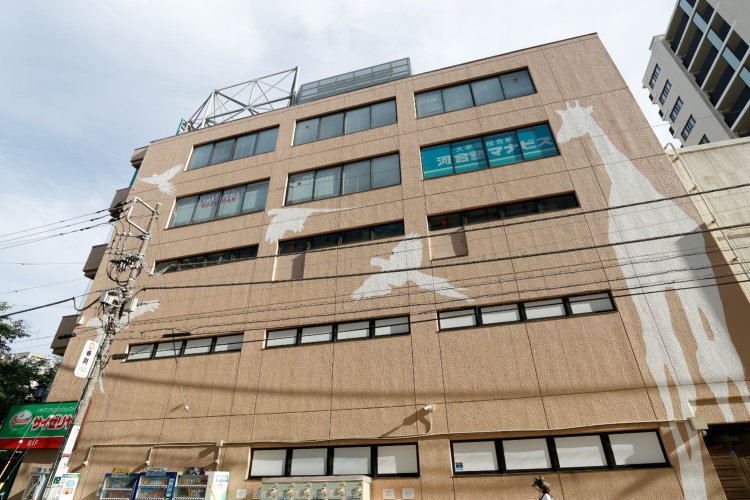 国立駅前のビルにも鳥が！