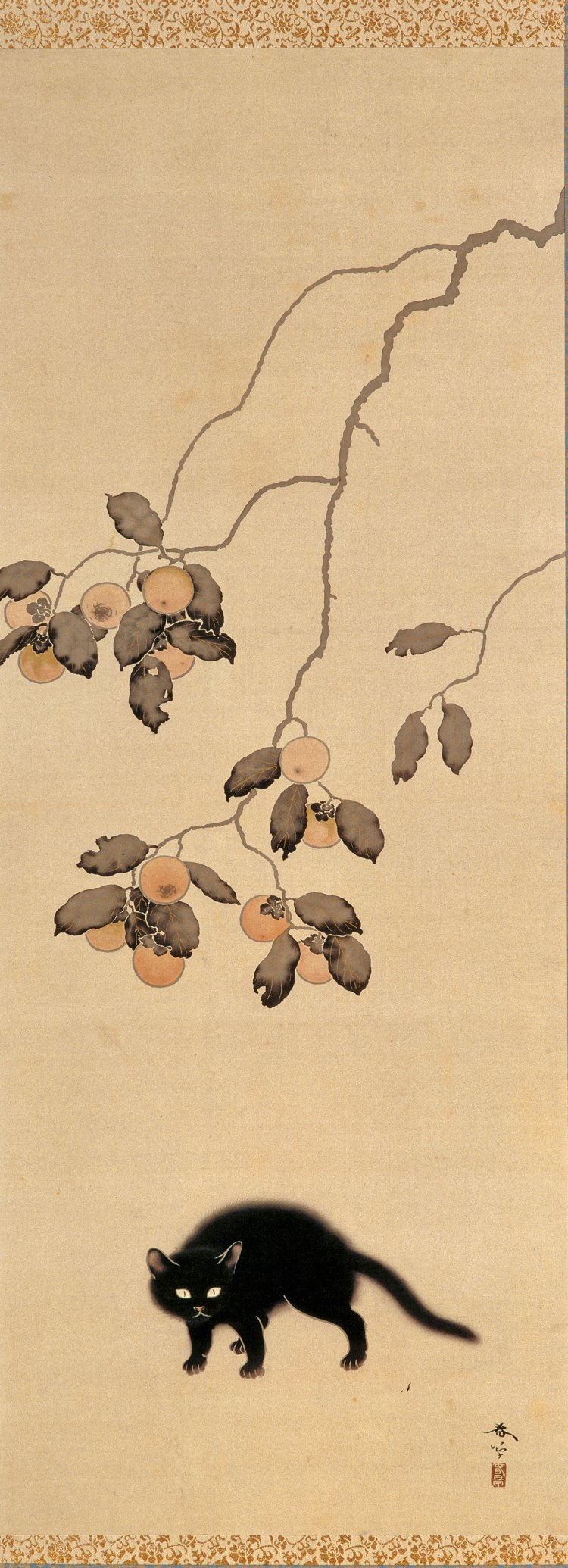 菱田春草《黒猫》1910年 播磨屋本店蔵。