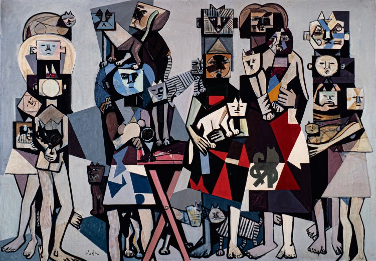 猪熊弦一郎《猫によせる歌》1952年『丸亀市猪熊弦一郎現代美術館』蔵 (C)The MIMOCA Foundation。