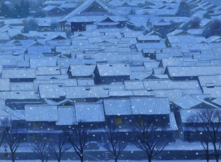 東山魁夷《年暮る》1968（昭和43）年　『山種美術館』蔵。