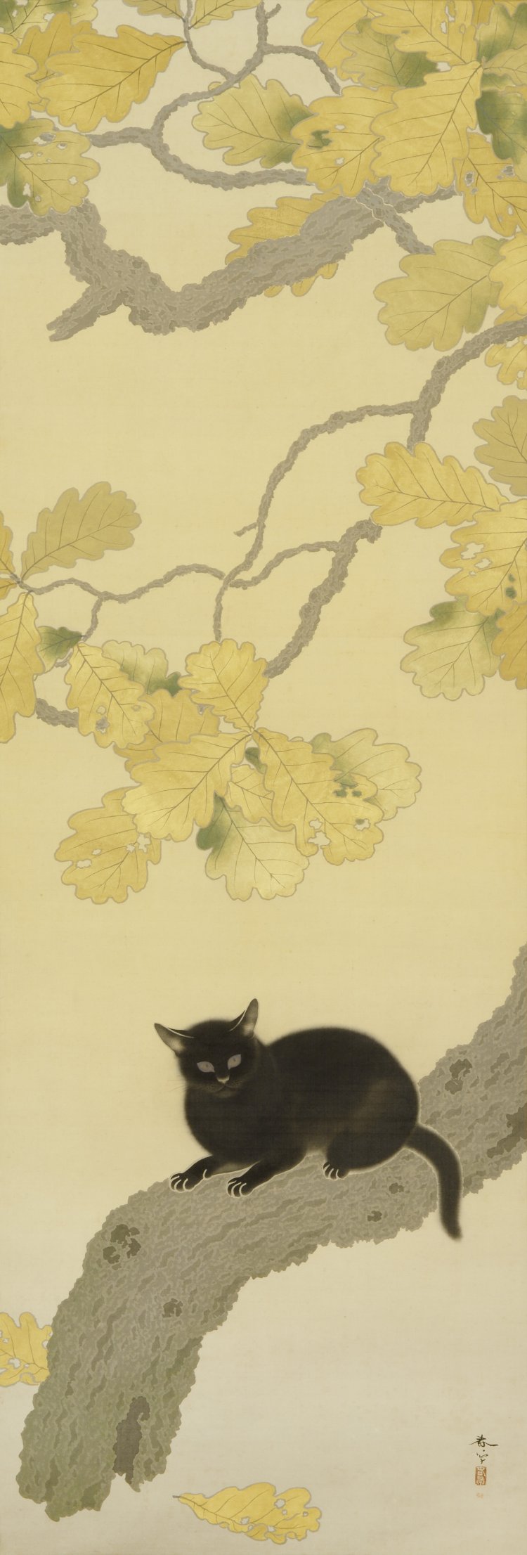 重要文化財 菱田春草「黒き猫」明治43（1910）年『永青文庫』蔵　※前期展示。