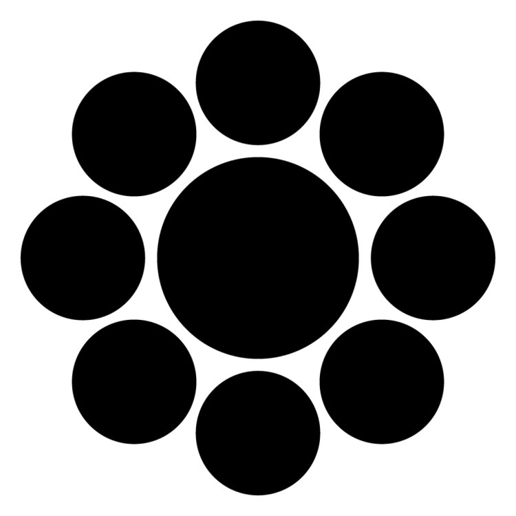 細川家の家紋「九曜星紋」。