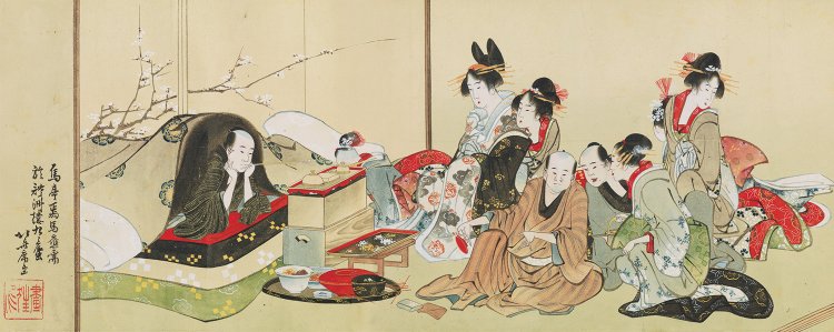 葛飾北斎「隅田川両岸景色図巻」（部分）すみだ北斎美術館蔵（前期）。