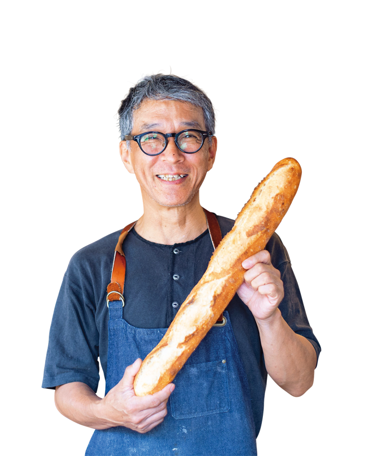 「地元のパン好きさんに人気のバゲットです」と店主の臼田 朗さん。