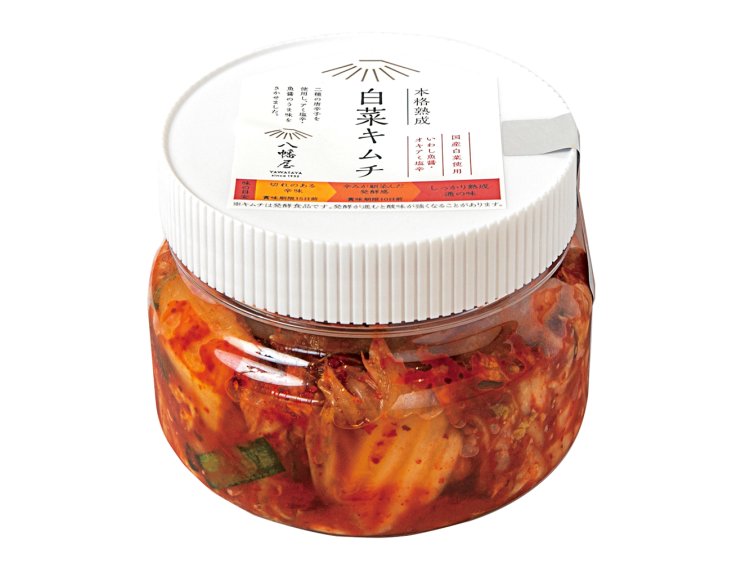 保存料、着色料を一切使用せず、国産野菜で作った一番人気のキムチ550円。