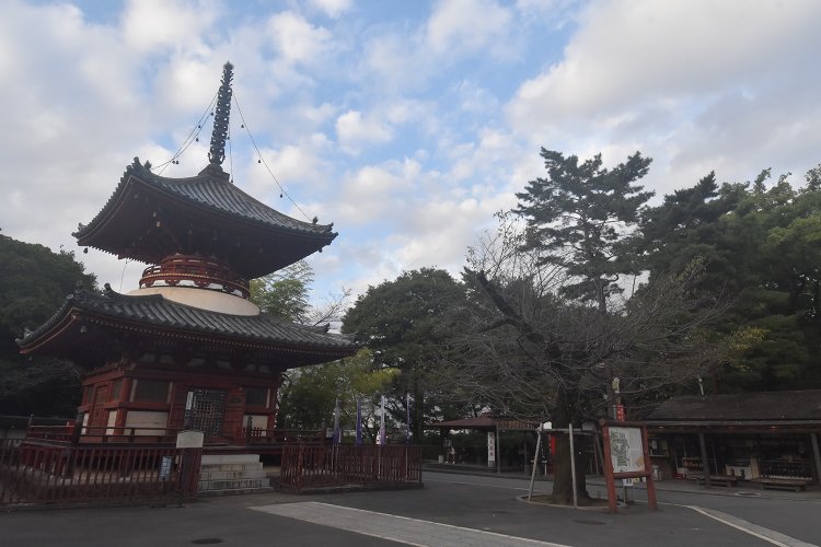 古墳の上に建立された喜多院の多宝塔。