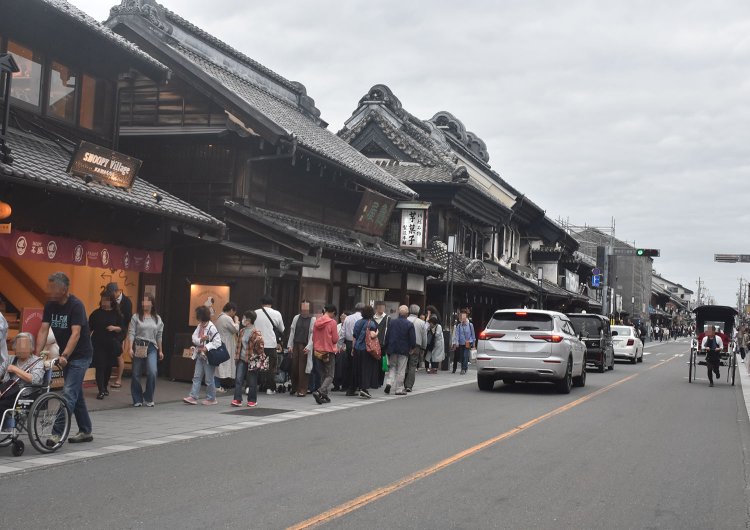 川越の人気スポット、蔵造りの町並み。
