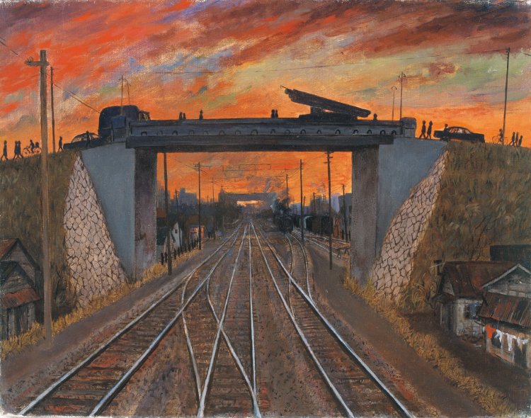 遠藤健郎《夕日》昭和20～25年(1945～50)頃 『千葉市美術館』蔵。