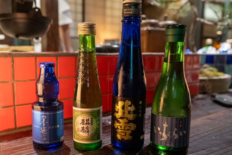 左から墨の江880円、ほまれ麒麟980円、北雪1680円、黒龍いっちょらい1380円。