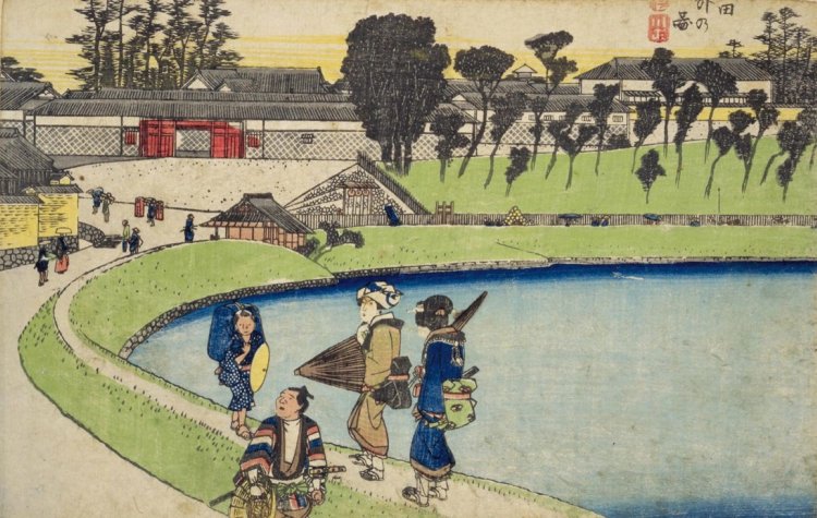 歌川広重『〔江戸勝景〕桜田外の図』。