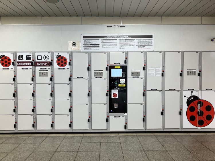 銀座口側にはテントウムシ柄。