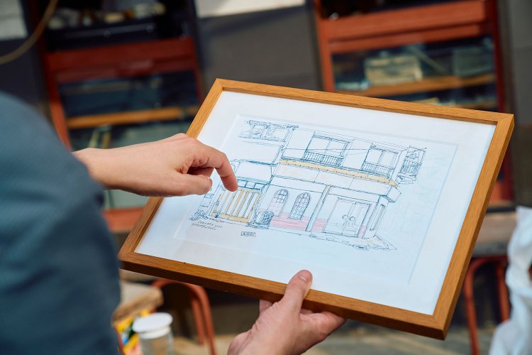 街のブティックだった頃のパース図。