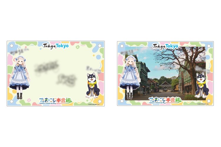 （左）アクリルフォトスタンド（写真無しイメージ）／（右）アクリルフォトスタンド（L判写真を入れたイメージ）。