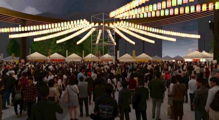 会場イメージ。「チーム池袋を光で表現した」という提灯のライトアップがイベントを盛り上げる。