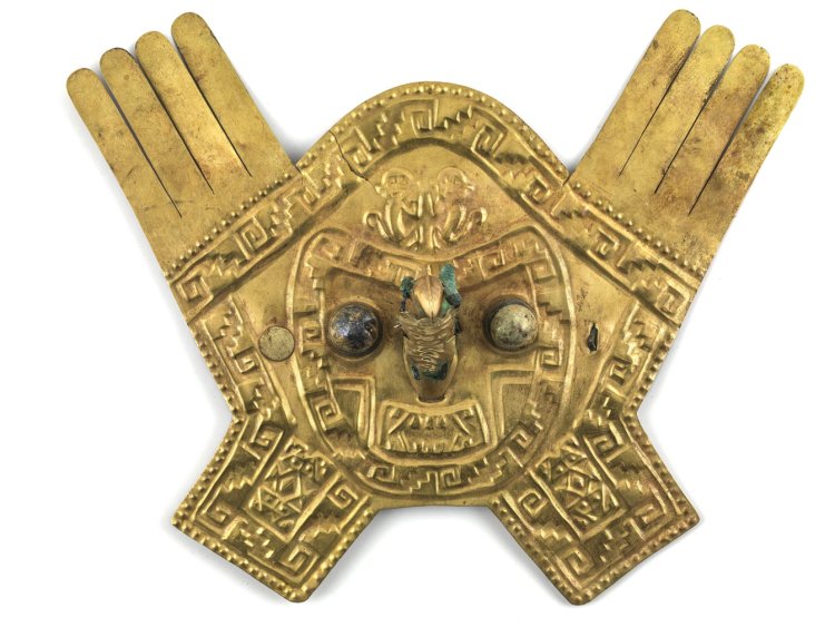 ＜羽飾りが付いた頭飾り＞ 西暦1100-1470年 『ラルコ博物館』所蔵 （C）MUSEO LARCO　LIMA – PERU。