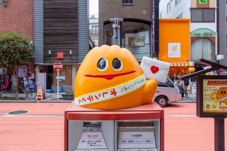 オレンジ通りのキャラ、オレンテくんが郵便ポストに！