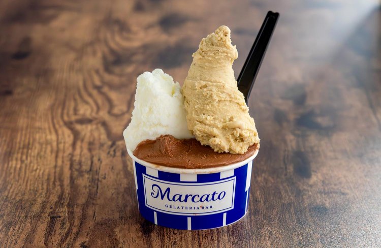 ジェラート3種盛り770円。