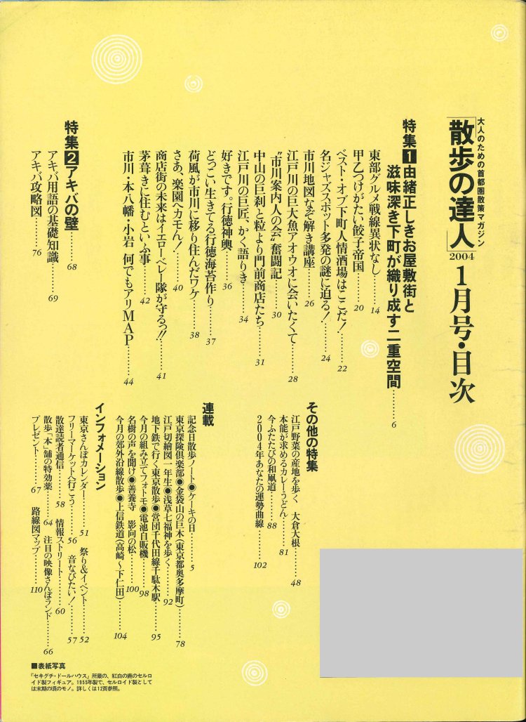 2004年1月号「市川・本八幡・小岩」目次ページ