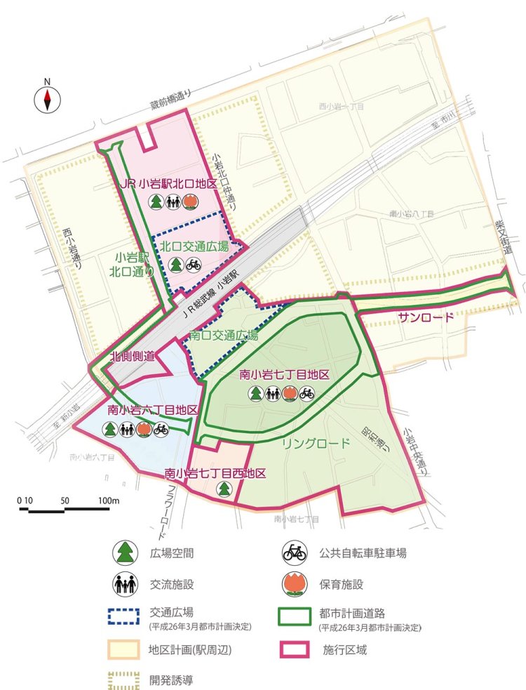 江戸川区「JR小岩駅周辺地区まちづくり基本計画2019」より一部加工。