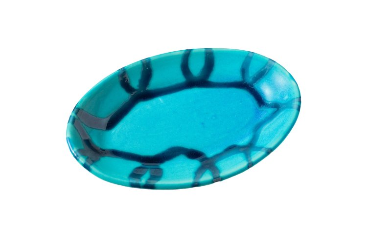 羽山加奈子のトルコブルーオーバル皿4400円。