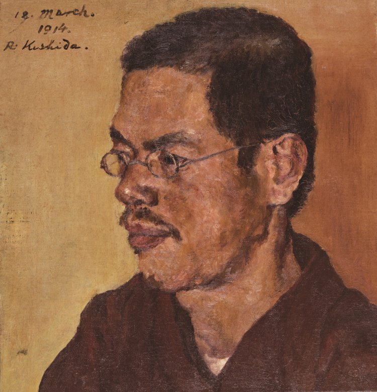 岸田劉生《武者小路実篤像》1914年 『東京都現代美術館』蔵。